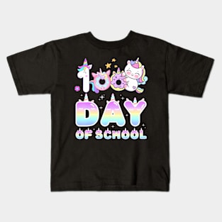 100 Days Of School Teacher Girls Unicorn 100Th Day Of School Kids T-Shirt